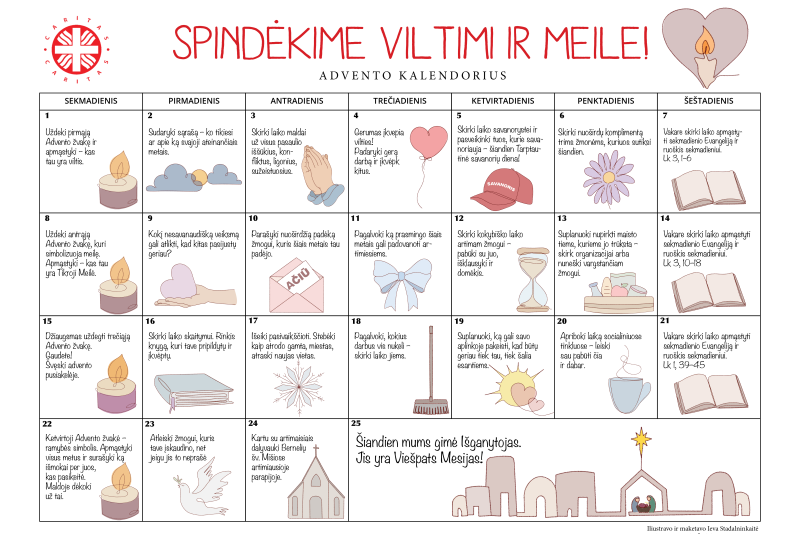 Carito Advento kalendorius 2024 m. „Spindėkime viltimi ir meile“